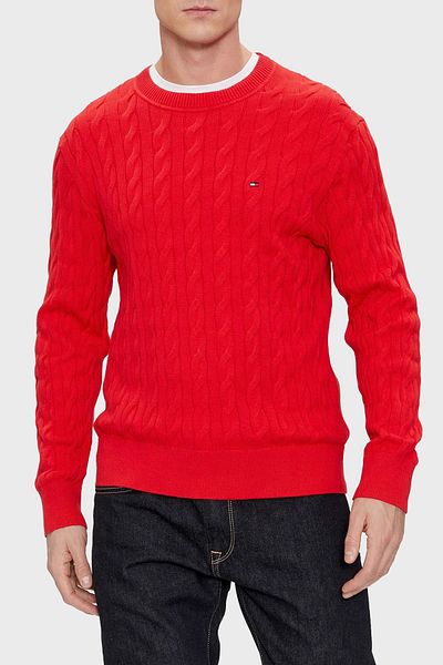 Tommy Hilfiger Men's Knitted Sweater - Cotton, Relaxed Fit, Crew Neck, Xlg Mw0Mw33132