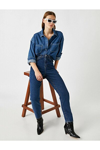 DRC trend Blugi Mom de damă albastru închis