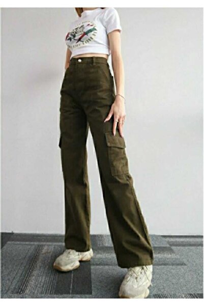 DRC trend Blugi cargo damă cu talie super înaltă model Lycra fără buzunar la ...