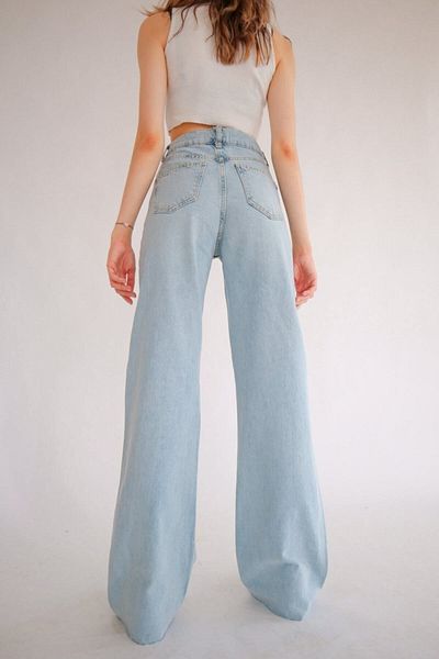 DRC trend Pantaloni Palazzo, blugi largi, cu talie super înaltă