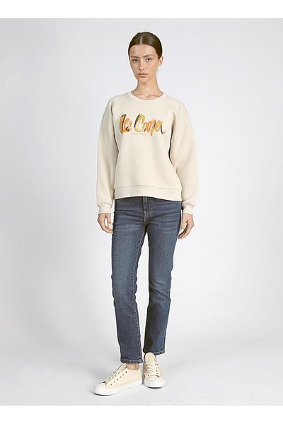 Lee Cooper Women's Black Sweatshirt 251 Lcf 241005   Tila Printed O Neck