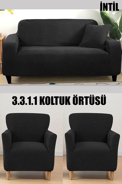 intil Husa de canapea din Lycra - Set de huse de canapea 3 3 1 1 (4 bucăți)
