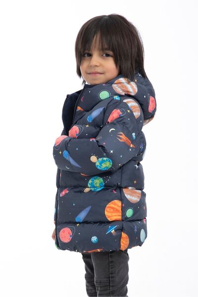 Firststops Jachetă de iarnă cu glugă, fleece, cu model Planet Star și parka