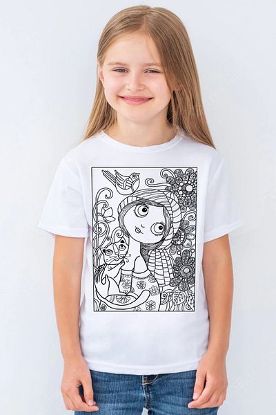 ROCKANDROLL Tricou alb pentru fete cu mânecă scurtă Natural Girl
