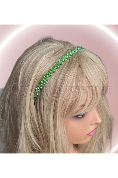 QUEEN AKSESUAR Noua tendință în modă - Coroană metalică cu 3 rânduri de crist...