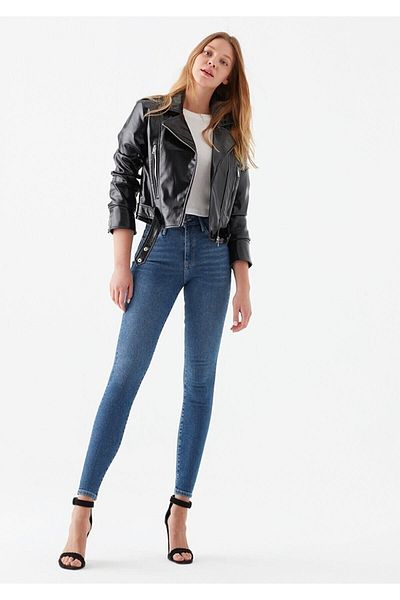 DRC trend Pantaloni blugi skinny cu talie înaltă pentru femei Indigo Tess Gold (potriviți)