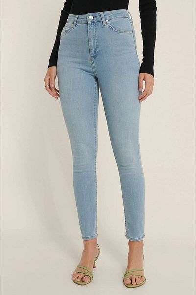 DRC trend Blugi skinny Ramses Ice Blue cu talie înaltă