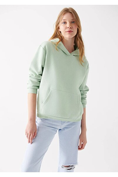 Mavi Kapüşonlu Yeşil Basic Sweatshirt 167299-34667