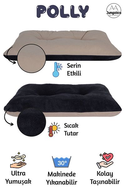Jungolica Pet Products Polly, Double Sided, Multi-Purpose, Washable Cat and Dog Bed and Floor Cushion