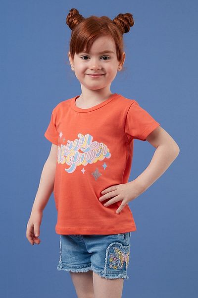 Lela Tricou din bumbac cu decolteu rotund cu imprimeu Tricou pentru fete 6211028