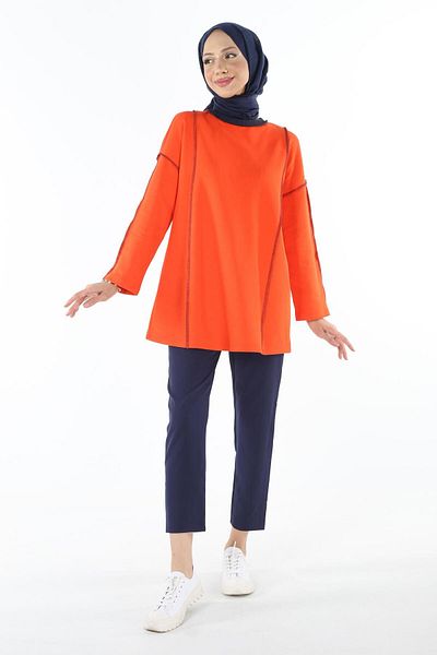 Plistre 2229_τριμμένο φούτερ Karyoka Stitched Basic Hijab