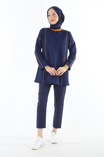 Plistre 2229_τριμμένο φούτερ Karyoka Stitched Basic Hijab