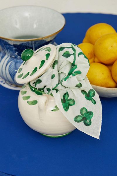 Fresh Green Patterned Cotton Voile Scarf