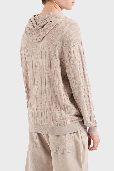 Armani Exchange Ανδρικό πουλόβερ με πλεκτή κουκούλα - κανονική εφαρμογή ΠΟΥΛΟΒΕΡ 6DZM1B ZM4DZ 17AB