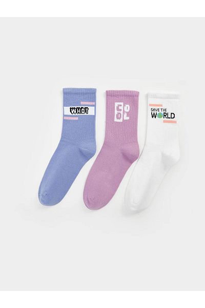 LC Waikiki Lcw Dream White Printed Women's Socks 3 Pack