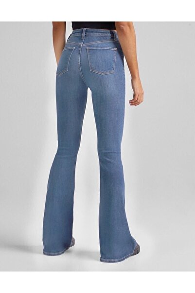 DRC trend Pantaloni de denim cu picior evazat albastru mediu Cocu Blugi spani...