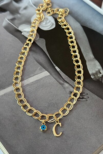 Trendy Butik Kişiye Özel C Harfi Samanyolu Zincirli Kolye
