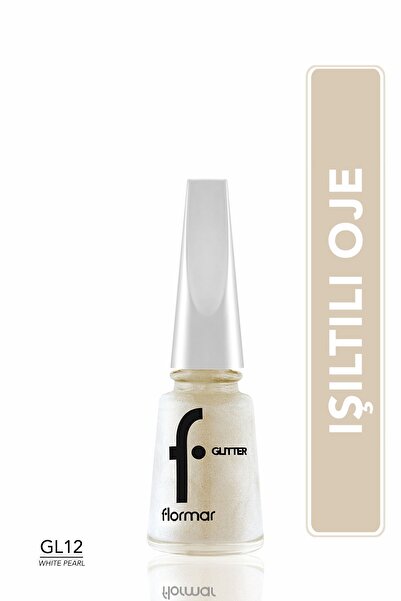 Flormar Yoğun Simli Şeffaf Oje - Glitter Nail Enamel - Gl012 Whıte Pearl-8682536049856