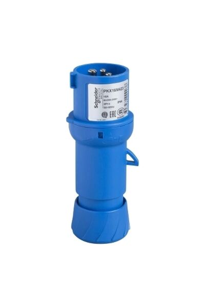 SCHNEIDER Pkx16m423, Düz Fiş, 3x16 Amper, Monofaze, 2p T, Ip44, Hızlı Bağlantı