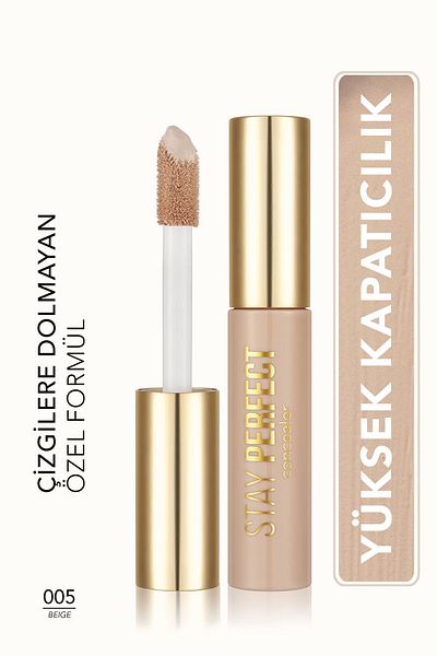 Flormar Natural Finish Concealer (COOL BOTTON) - Stay Perfect Concealer - 005 Beige -8682536085526