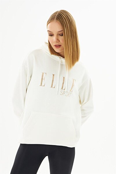 ELLE Sport Yaldızlı Cepli Kadın Kapüşonlu Sweatshirt