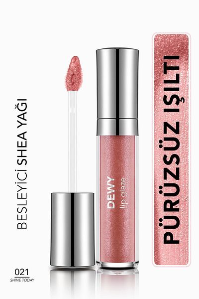 Flormar Dewy Lip Glaze Nourishing Lip Gloss - 021 Shine Today!