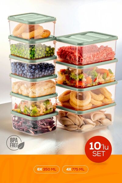 Vienev Organizator pentru frigider din 10 piese de culoare mentă - Recipient ...