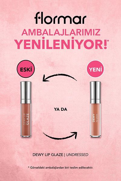 Flormar Dewy Lip Glaze Nourishing and Lip Gloss - 004 Undressed