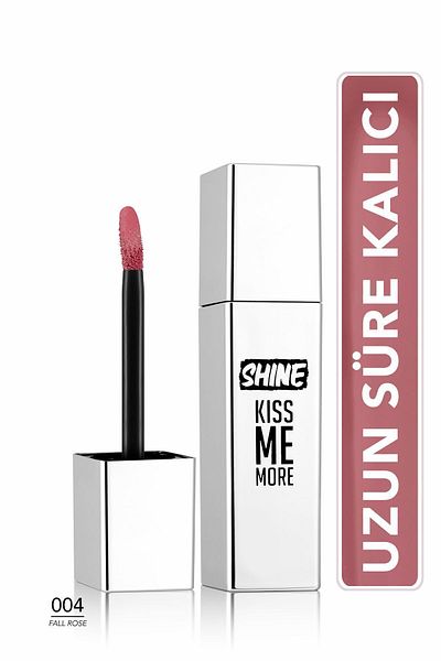 Flormar Shine Kiss Me More Lls - Dark Rose Glossy Liquid Lipstick - 004 Fall Rose - 8682536083737