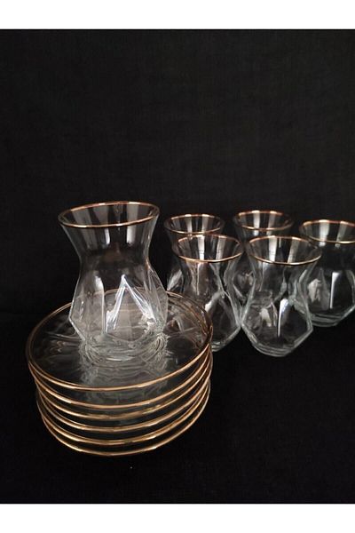 Dnz Art Alya 12 Piece Tea Set Gold