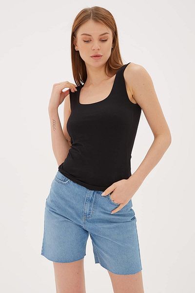 Fashion Friends Μαύρο εσώρουχο με τετράγωνο γιακά