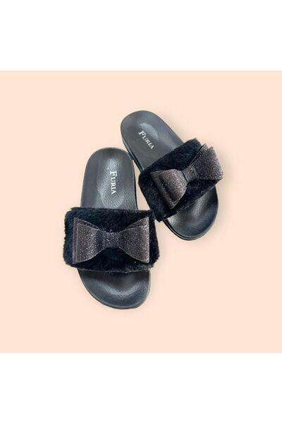 FURIA SHOES Tüylü Kız Çocuk Ev Terliği