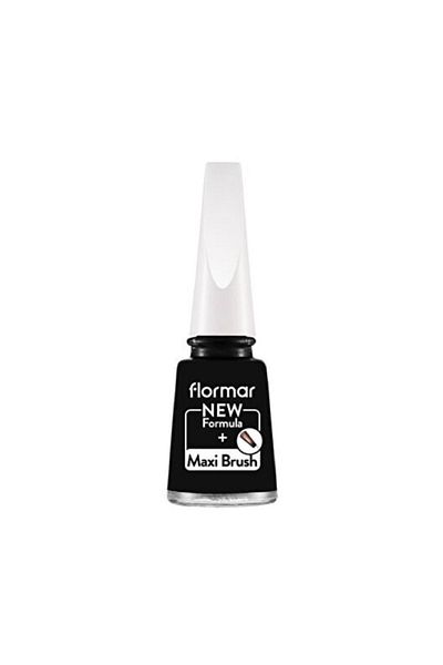 Flormar High Pigmented Shiny Nail Polish -Nail Enamel- Classic Black Minimalism - 8682536035873