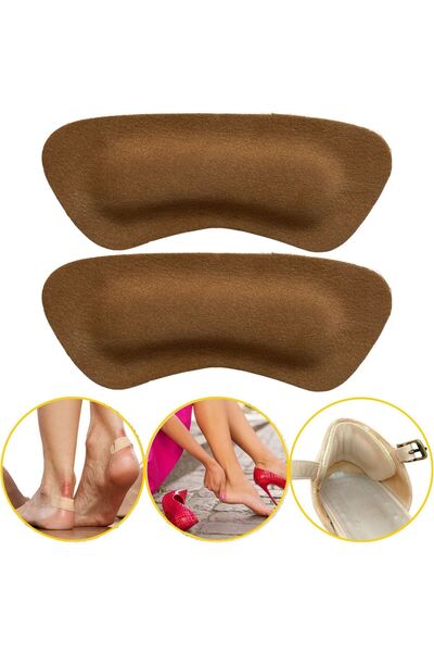 YeferStore Ayakkabı Topuk Vurma Önleyici Deri Ped, Sünger Dolgulu Yapışkanlı ...