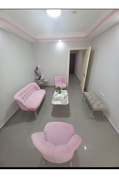 Ecem Life Pembe babyface cay seti koltuk 2 1 1 puf