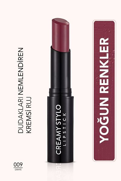 Flormar Semi Glossy Stick Lipstick - Creamy Stylo Lipstick -009 Grape-8682536013697