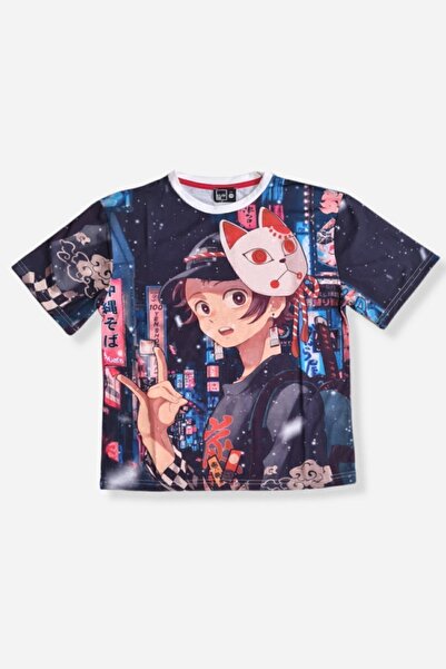 Cloise Φούξια μπλουζάκι με στάμπα Anime για κορίτσια