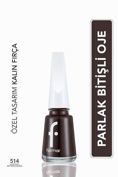 Flormar Klasik Parlak Bitişli Yüksek Pigmentli Oje - Nail Enamel -514 Bıtter Cocoa New- 8682536036382