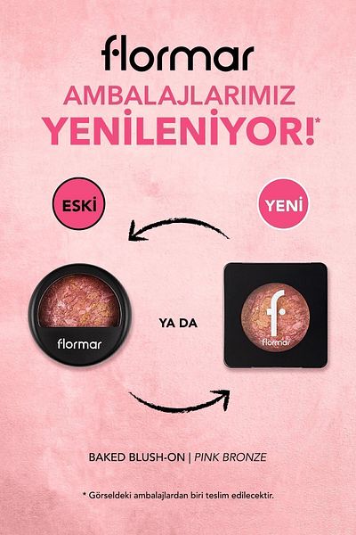 Flormar Sparkling Baked Blush - Baked Blush-on - 044 Pink Rose -8682536051446