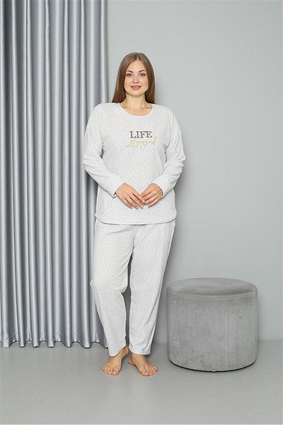 Akbeniz Σετ γυναικείες πιτζάμες Welsoft Fleece Plus Size - 808050