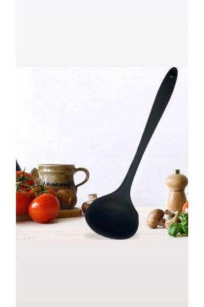 Multiamo Hard Tip Heat Resistant Fireproof Non-Stick Silicone 28 Cm Ladle 1 Piece / Four Color Options