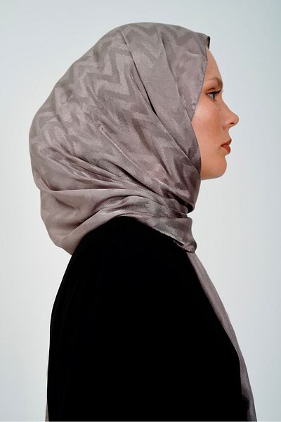 PİRAMİT Aura Zigzag Jacquard Shawl Stone Color