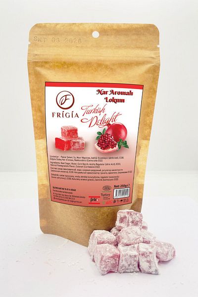 Frigia 250 Grams Pomegranate Flavored Turkish Delight