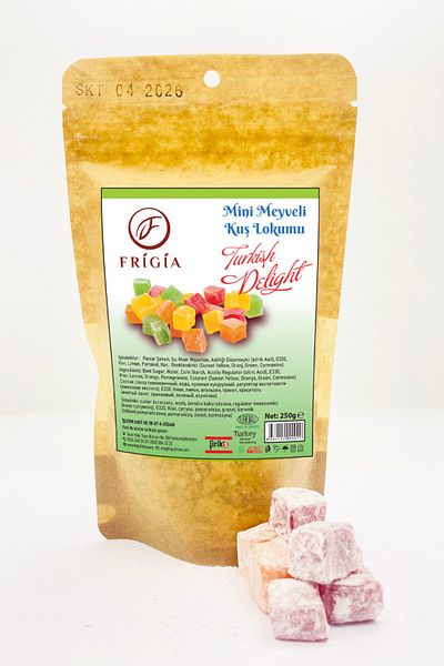 Frigia 250 Grams Fruity Mini Turkish Delight - Natural Turkish Delight