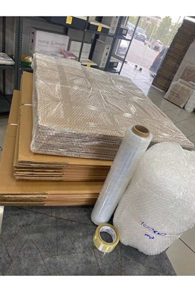 Koli Kutu Boş Taşınma Seti 60x40x40 Orta Boy 10lu Set Çift Oluklu Bandı 10m. ...