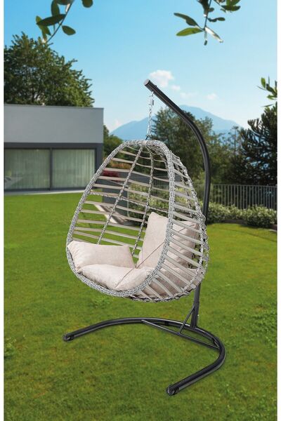 Tu Tienda Rattan Tek Kişilik Bahçe Balkon Ev Salıncağı,beyaz