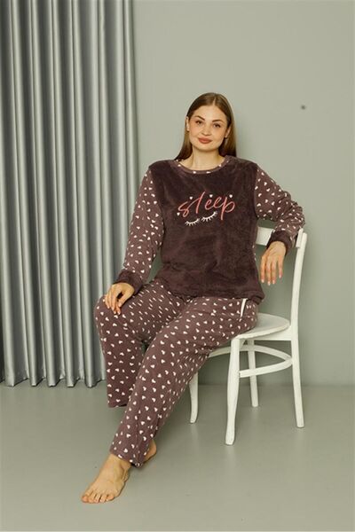 Akbeniz Welsoft Polar Mink Large Size Women's Pajama Set - 808046