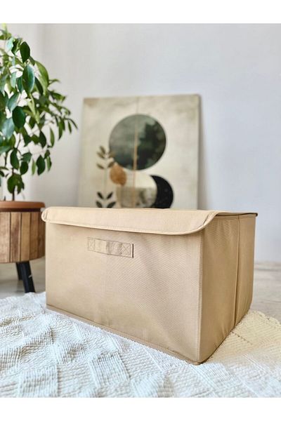 harev home collection Beige In-Cabinet Laundry and Toy Organizer - Folding Storage Box 50X40X30