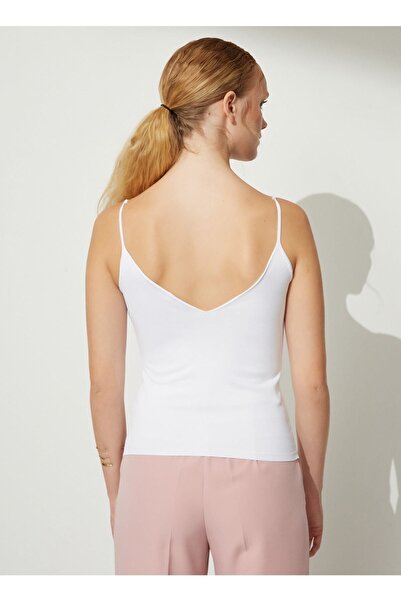 People By Fabrika U Yaka Düz Ekru Kadın Atlet South