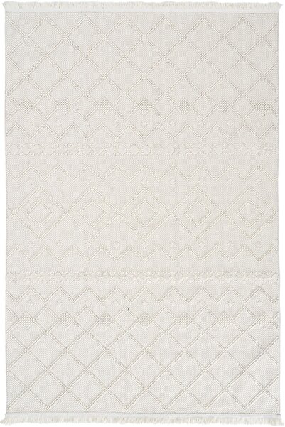 Dolce Vita Halı Bohem 387 Linen Krem Saçaklı Kabartmalı Modern Salon Oturma O...